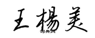 王正良王楊美行書個性簽名怎么寫