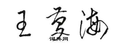 駱恆光王慶海草書個性簽名怎么寫