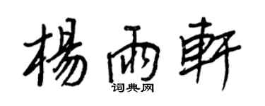 王正良楊雨軒行書個性簽名怎么寫