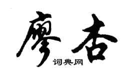 胡問遂廖杏行書個性簽名怎么寫