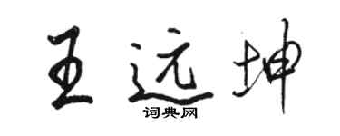 駱恆光王遠坤行書個性簽名怎么寫