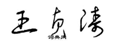 曾慶福王貞濤草書個性簽名怎么寫