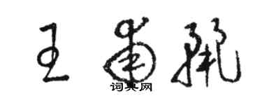 駱恆光王甫麗草書個性簽名怎么寫