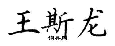 丁謙王斯龍楷書個性簽名怎么寫