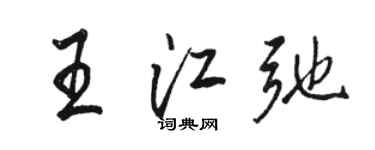 駱恆光王江弛行書個性簽名怎么寫