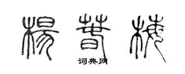 陳聲遠楊春梅篆書個性簽名怎么寫