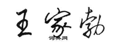 駱恆光王家勃行書個性簽名怎么寫