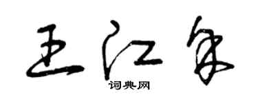 曾慶福王江余草書個性簽名怎么寫