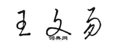 駱恆光王文易草書個性簽名怎么寫