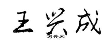 曾慶福王興成行書個性簽名怎么寫