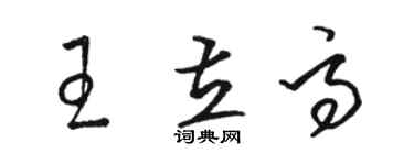 駱恆光王立高草書個性簽名怎么寫