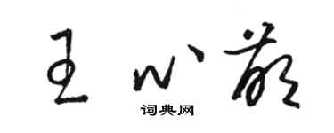 駱恆光王心萌草書個性簽名怎么寫