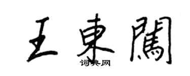 王正良王東闖行書個性簽名怎么寫