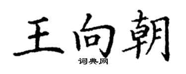 丁謙王向朝楷書個性簽名怎么寫