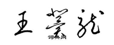 梁錦英王冀龍草書個性簽名怎么寫