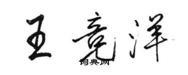 駱恆光王競洋行書個性簽名怎么寫