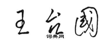 駱恆光王台國草書個性簽名怎么寫