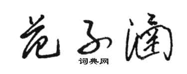駱恆光范子涵草書個性簽名怎么寫