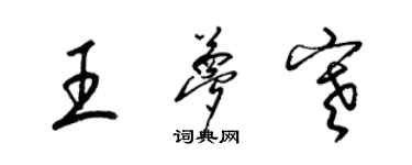 梁錦英王夢寒草書個性簽名怎么寫