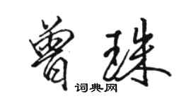 駱恆光曾珠行書個性簽名怎么寫