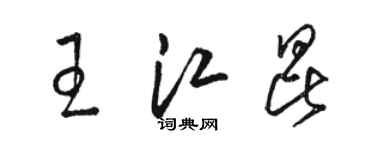 駱恆光王江昆草書個性簽名怎么寫