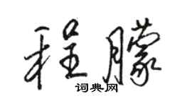 駱恆光程朦行書個性簽名怎么寫