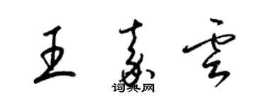 梁錦英王嘉雲草書個性簽名怎么寫