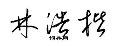 梁錦英林浩楷草書個性簽名怎么寫