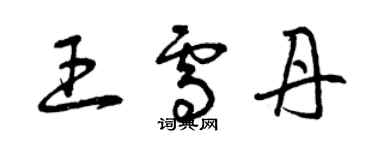 曾慶福王雪丹草書個性簽名怎么寫