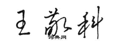 駱恆光王敬科草書個性簽名怎么寫