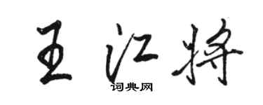 駱恆光王江將行書個性簽名怎么寫