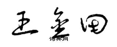 曾慶福王金田草書個性簽名怎么寫