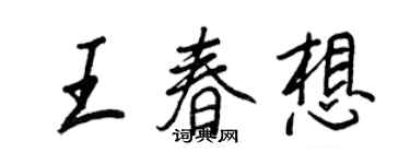 王正良王春想行書個性簽名怎么寫