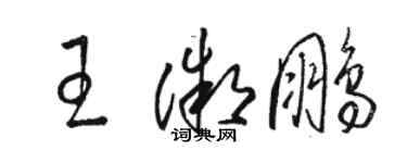 駱恆光王微鵬草書個性簽名怎么寫