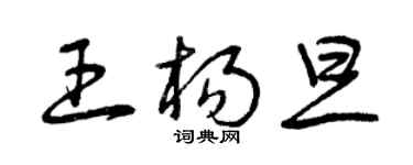 曾慶福王楊旦草書個性簽名怎么寫