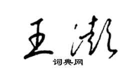 梁錦英王澎草書個性簽名怎么寫