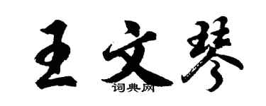 胡問遂王文琴行書個性簽名怎么寫
