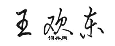 駱恆光王歡東行書個性簽名怎么寫