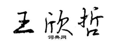 曾慶福王欣哲行書個性簽名怎么寫