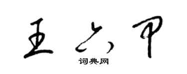 梁錦英王六甲草書個性簽名怎么寫