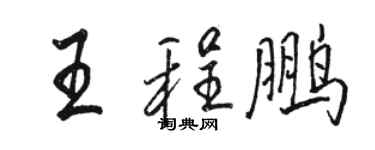駱恆光王程鵬行書個性簽名怎么寫