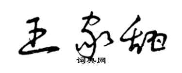 曾慶福王家甜草書個性簽名怎么寫