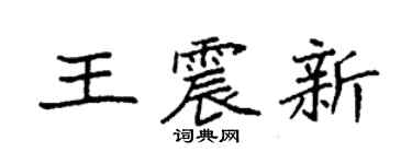 袁強王震新楷書個性簽名怎么寫