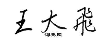 王正良王大飛行書個性簽名怎么寫