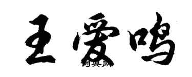 胡問遂王愛鳴行書個性簽名怎么寫