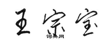 駱恆光王宗寶行書個性簽名怎么寫