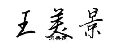 王正良王美景行書個性簽名怎么寫