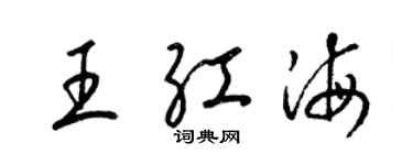 梁錦英王紅海草書個性簽名怎么寫