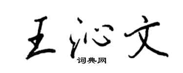 王正良王沁文行書個性簽名怎么寫