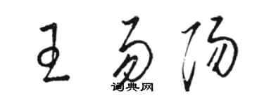 駱恆光王易陽草書個性簽名怎么寫